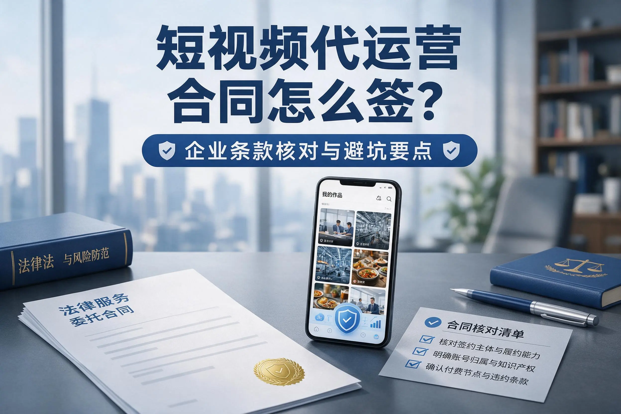 短视频代运营合同怎么签？湖州企业条款核对与避坑要点
