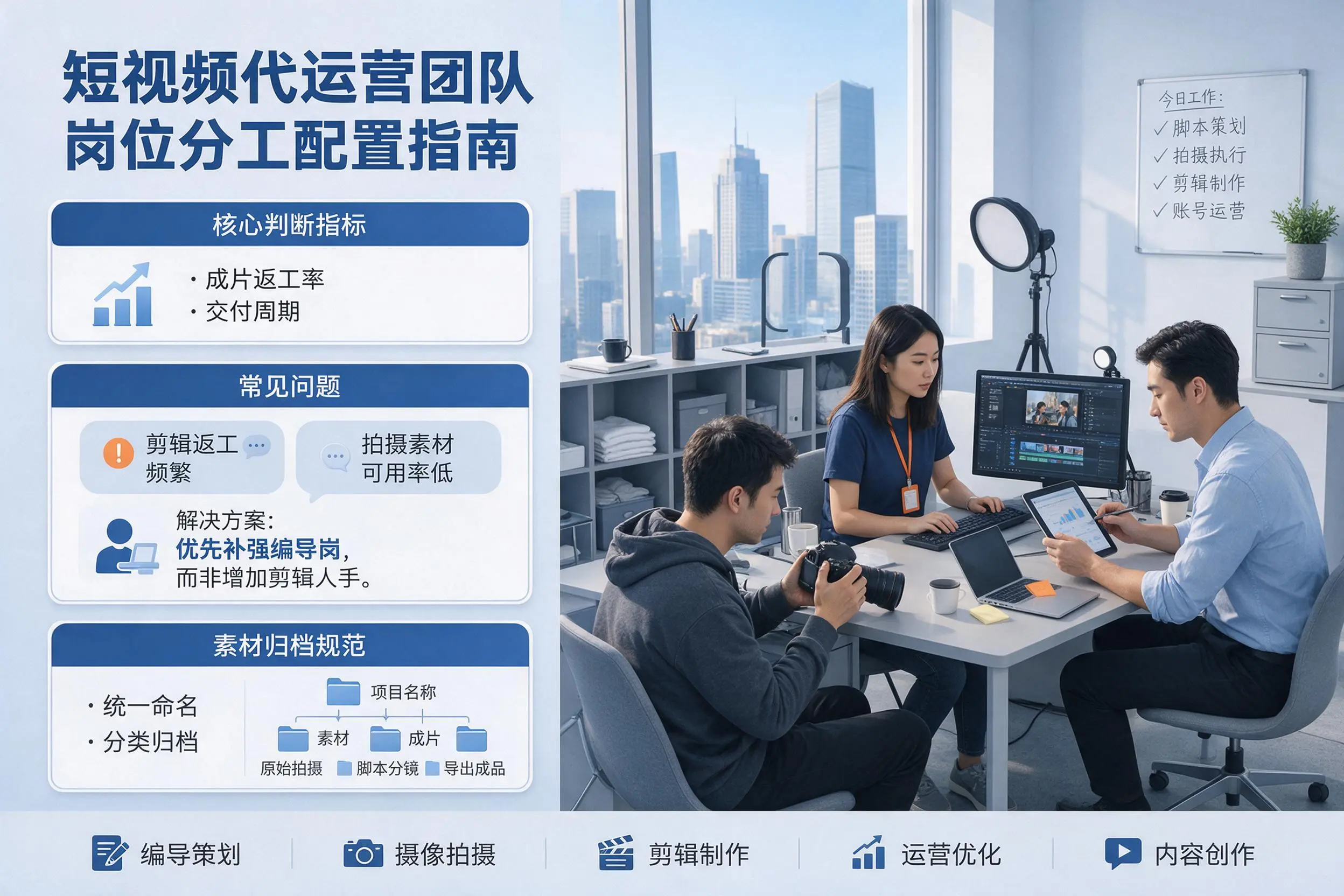 短视频代运营团队如何配置?湖州企业岗位分工科普说明