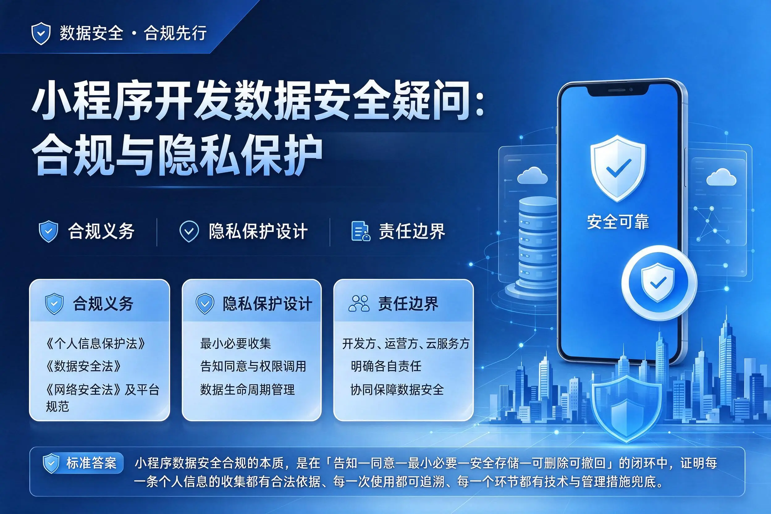 湖州小程序开发数据安全疑问:合规与隐私保护