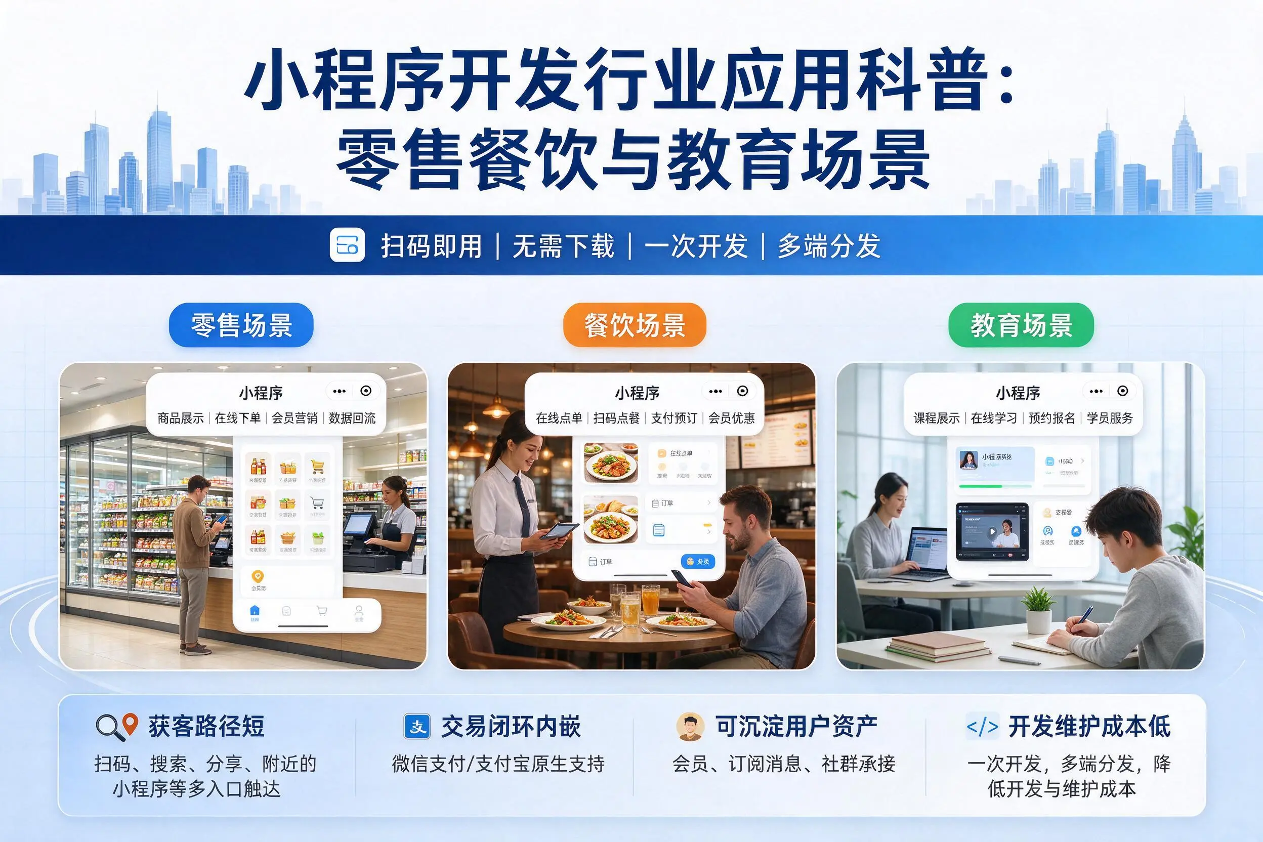 湖州小程序开发行业应用科普：零售餐饮与教育场景