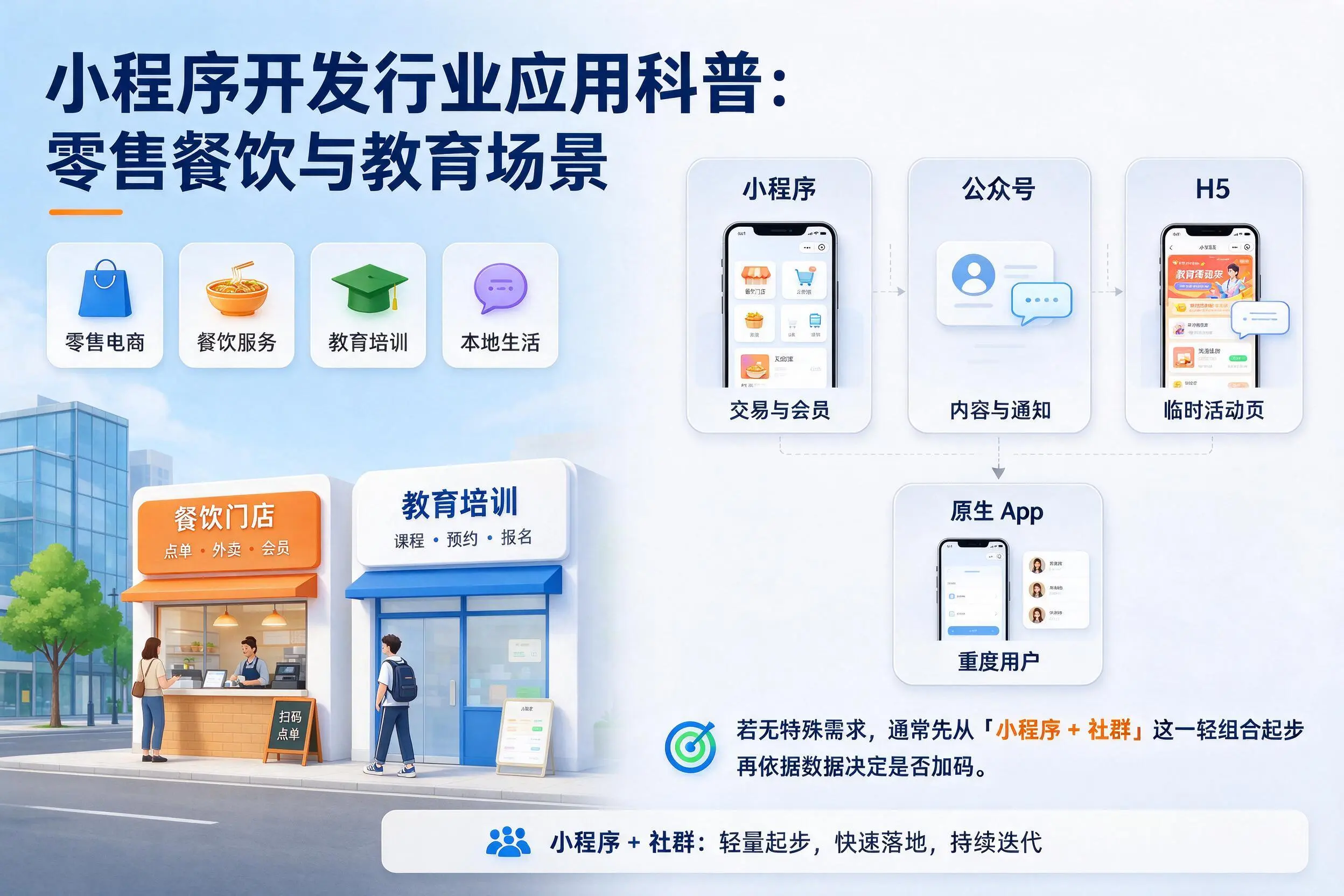 湖州小程序开发行业应用科普：零售餐饮与教育场景