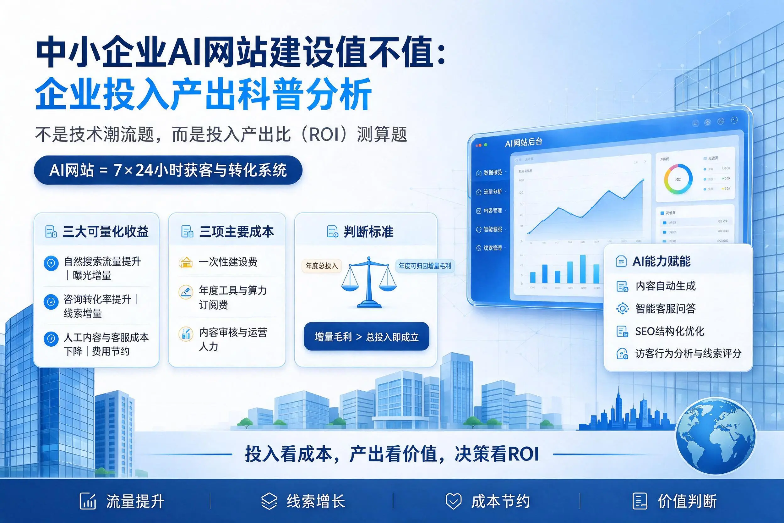 中小企业AI网站建设值不值：湖州企业投入产出科普分析
