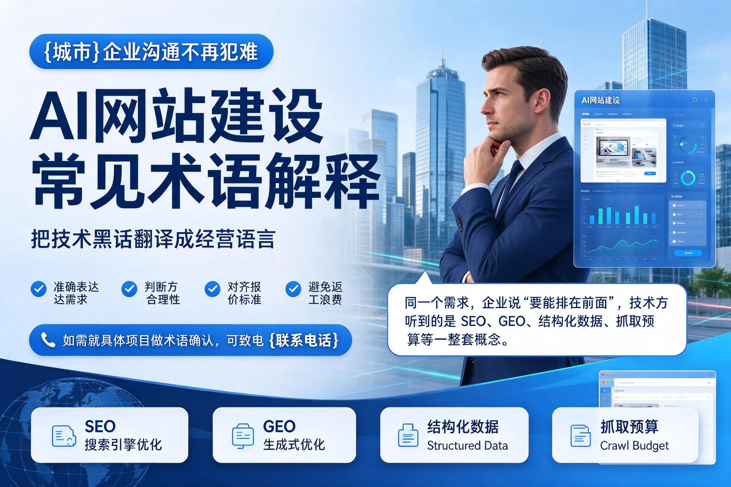 AI网站建设常见术语解释，湖州企业沟通不再犯难