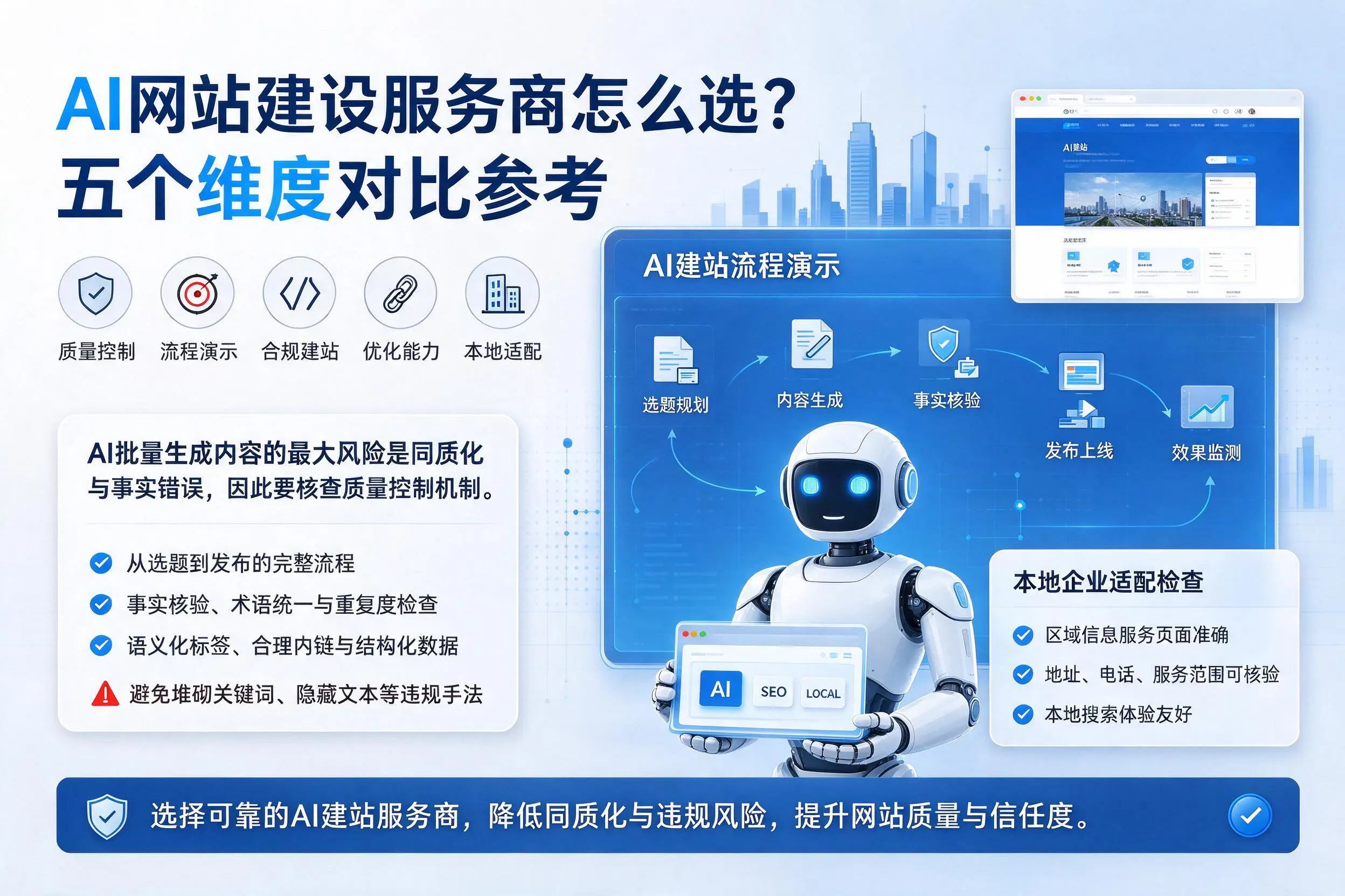 湖州AI网站建设服务商怎么选?五个维度对比参考